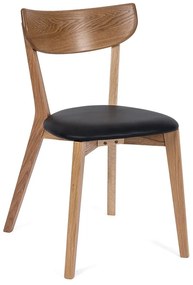 Дъбов трапезен стол с черна седалка Arch - Bonami Essentials