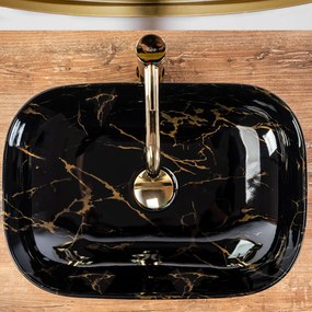 Умивалник за плот Rea Belinda Black Marble shiny