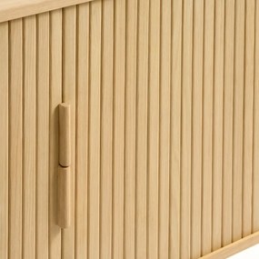 Нисък скрин с дъбов декор и плъзгащи се врати в естествен цвят 76x160 cm Cavo - Unique Furniture