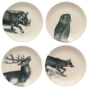 Бежово-черни керамични десертни чинии в комплект от 4 части ø 22 cm Elements - Costa Nova