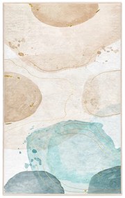 Кремаво-тюркоазен килим подходящ за пране 80x150 cm Puddle – Mila Home