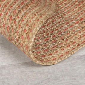 Кръгъл килим от юта в сьомгово-естествен цвят 180x180 cm Capri - Flair Rugs