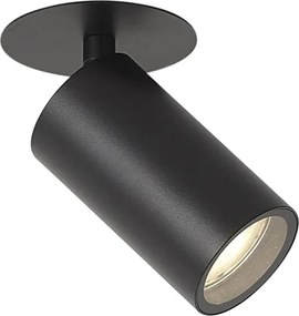 Модерен вграден прожектор черен GU10 50mm IP44 - Chels