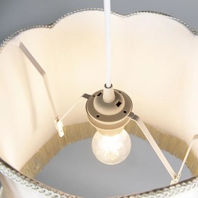 Комплект от 4 ретро висящи лампи кремави 45 см - Granny