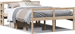 3305863 vidaXL Легло за възрастни с табла, 120x200 см, борово дърво масив