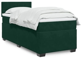 3286165 vidaXL Боксспринг легло с матрак, тъмнозелено, 80x200 см, кадифе
