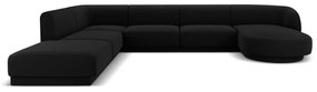 Ъглов диван от черно кадифе (ляв ъгъл) Miley - Micadoni Home