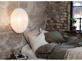 Бяло висящо осветително тяло с текстилен абажур ø 40 cm Florence – Markslöjd