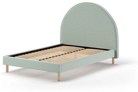 Зелено тапицирано единично легло с решетка 140x200 cm MOON - Vipack