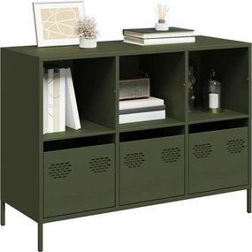 851368 vidaXL Бюфет, маслиненозелен 101,5x39x73,5 см студеновалцувана стомана