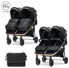 Детска количка за близнаци DUO LORELLI - BLACK 2025