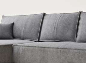 Сив шенилов сгъваем/с място за съхранение ъглов диван (ляв ъгъл) Maze – Maison de Rêve