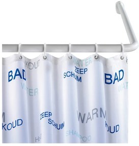 Бял универсален ъглов прът за душ завеса, ø 2,5 cm - Wenko