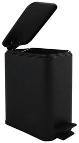 Матово черно стоманено кошче за боклук с педал 5 l Erik – Spirella