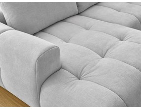 Светлосив сгъваем/с място за съхранение ъглов диван (десен ъгъл/U форма) Fuji – Bobochic Paris