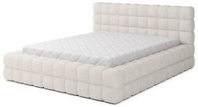 Бяло двойно легло 140x200 cm тапицирано с място за съхранение с включена подматрачна рамка Dizzle – ELTAP
