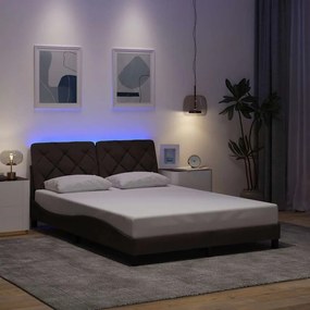 3310674 vidaXL Рамка за легло със светодиод без матрак, 140x200 см, плат