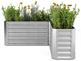 Blumfeldt High Grow повдигната леха, форма на L, устойчива на атмосферните условия, устойчива на корозия| здрава, 742 литра