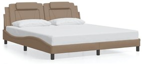 3208114 vidaXL Рамка за легло Viana без матрак, капучино, 180x200 см, изкуствена кожа