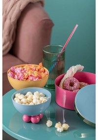 Розова декоративна метална кутия за съхранение ø 16x6 cm Double Funky – PT LIVING