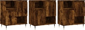 3190146 vidaXL Сайдборди, 3 бр, опушен дъб, инженерно дърво
