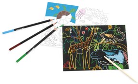 Kidea - Комплект скреч игра и книжка за оцветяване Животни 92246