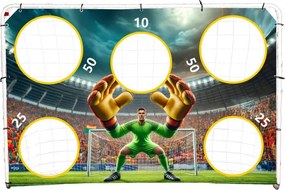 Футболна врата със стена 180x61x122 cm