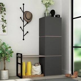 Стойка за коридор Mello от меламин с закачалка в антрацит 109x39x149см.