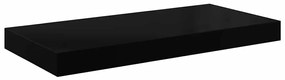323766 vidaXL Окачен стенен рафт, черен гланц, 50x23x3,8 см, МДФ