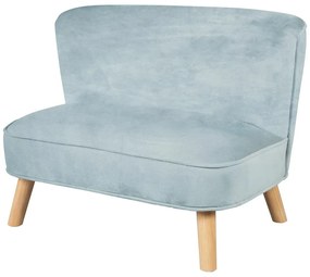 Детски диван от светлосиньо кадифе 70 cm Lil Sofa - Roba