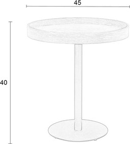 Кръгла странична масичка с дъбов плот ø 40 cm Yuri S – White Label
