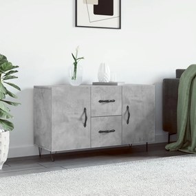 828168 vidaXL Сайдборд, бетонно сив, 100x36x60 см, инженерно дърво