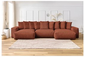 Ъглов диван от рипсено кадифе в тухлен цвят Voltaire – Bobochic Paris