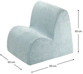 Детски стол от рипсено кадифе в цвят мента Cloud – Wigiwama