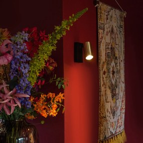 Стенна лампа черна със злато регулируема с ключ - Jeana Luxe