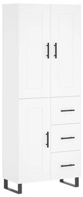 3200025 vidaXL Висок шкаф, бял, 69,5x34x180 см, инженерно дърво