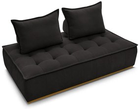 Черен диван от прежда с примки от букле 175 cm Elisa – Bobochic Paris