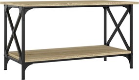 823323 vidaXL Кафе маса, дъб сонома, 80x45x45 см, инженерно дърво и желязо