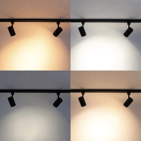 Интелигентна 1-фазна релса черна със стомана, вкл. 3 WiFi GU10 - Iconic Suplux