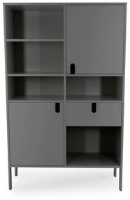 Сив шкаф за книги 109x176 cm Uno - Tenzo