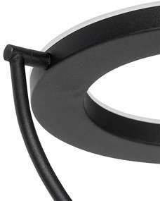 Модерна подова лампа черна с лампа за четене с LED и димер - Divo