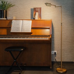 Дизайнерска подова лампа бронз с LED с сензорен димер - Notia