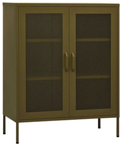 336171 vidaXL Шкаф за съхранение, маслиненозелен, 80х35х101,5 см, стомана