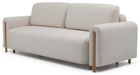 Сиво-бежов сгъваем/с място за съхранение диван от прежда с примки от букле 244 cm Arcadova – ELTAP