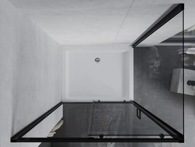Mexen Apia разтегателна душ кабина 120 x 90 см, прозрачна, черна + корито Rio