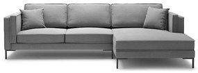Сив ъглов диван , десен ъгъл Attilio - Milo Casa