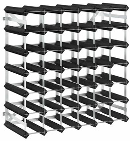 325915 vidaXL Стойка за вино за 42 бутилки, черна, масивна борова дървесина