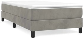 3120748 vidaXL Рамка за легло без матрак, светлосива, 90x200 см, кадифе
