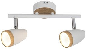 RABALUX Спот Karen 5565 LED/ 2X 4W, 3000 бяло/дърво - 5565