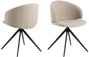 НЭЛЯ Бежово (тъкан Басэл 24)/черни крака - МОДЕРЕН ТАПИЦИРАН ВЪРТЯЩ СЕ СТОЛ ПЛЕТЕНИЦА ЗА ДНЕВНА/ТРАПЕЗАРИЯ/ОФИС